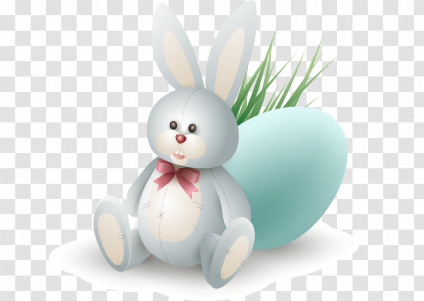 Easter Bunny Rabbit Illustration - Vector Realistic Cartoon Cute Transparent PNG
