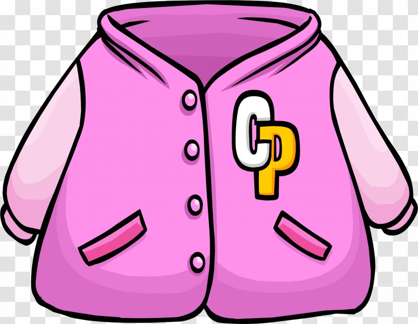 Jacket T-shirt Club Penguin Letterman Clothing - Raincoat - Pink Cartoon Transparent PNG