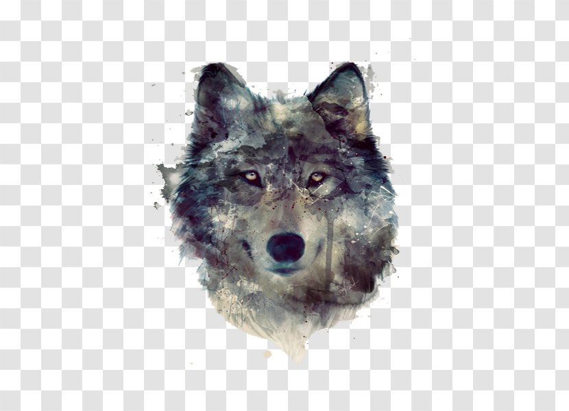 Dog Lion Pack - Fur - Gray Watercolor Wolf Head Transparent PNG