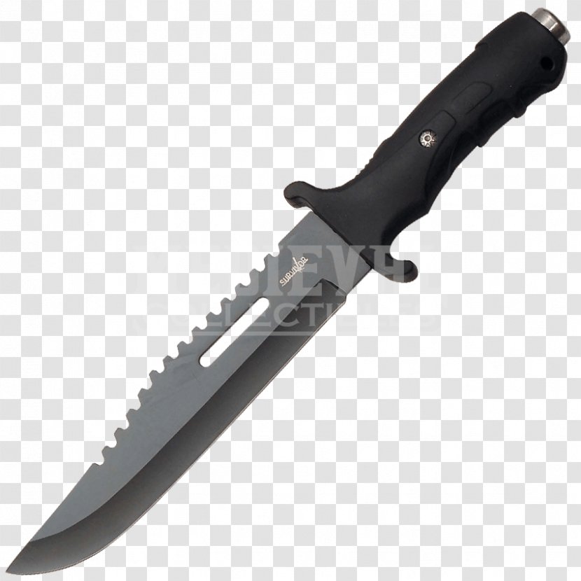 Bowie Knife Hunting & Survival Knives Serrated Blade - Pocketknife Transparent PNG