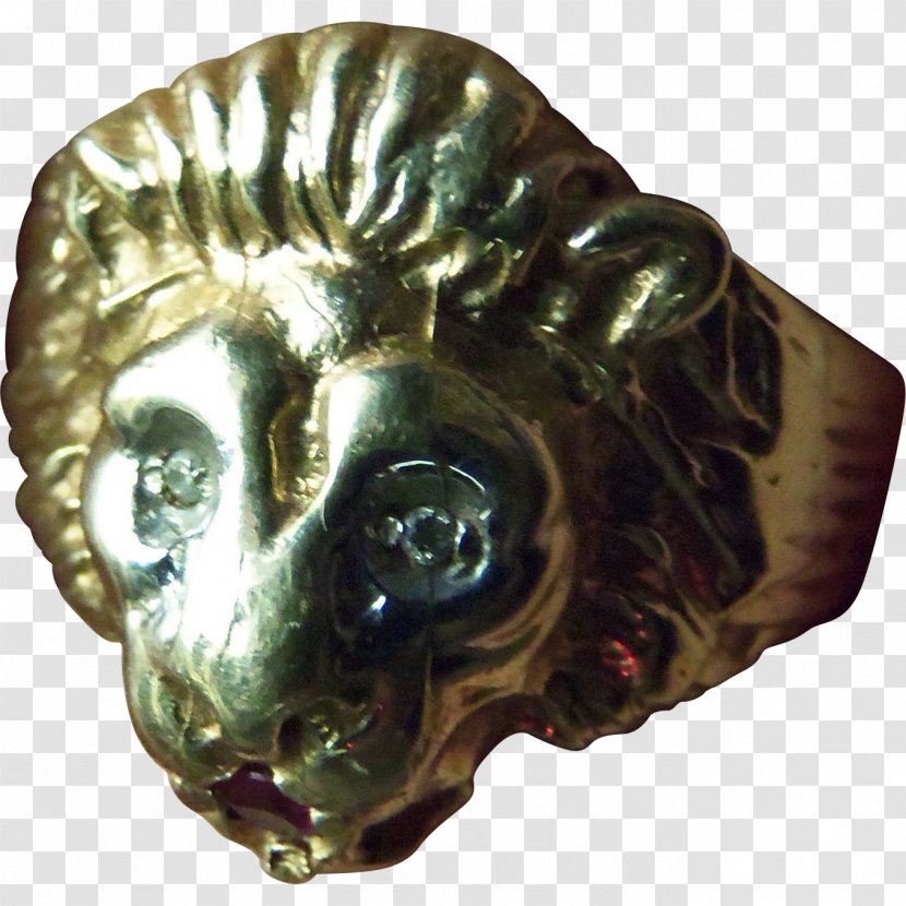 Colored Gold Ring Lion Carat - Head Transparent PNG