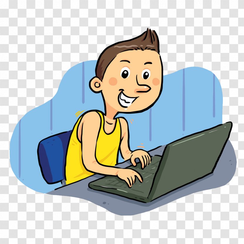 Laptop Royalty-free Clip Art - Royaltyfree - Stay Up All Night Playing Computer Boy Transparent PNG