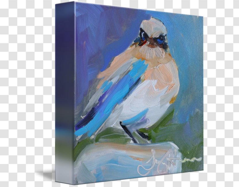 Watercolor Painting Blue Jay Modern Art - Cobalt Transparent PNG
