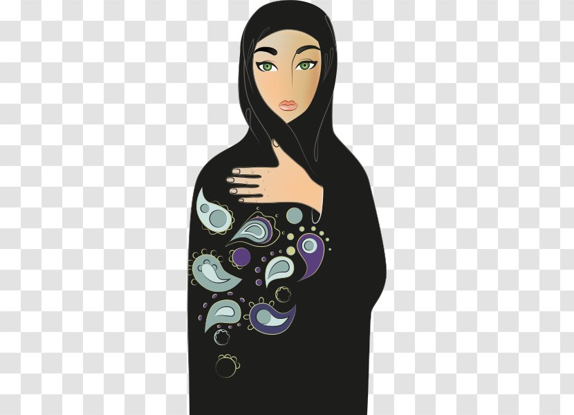 Hijab Cartoon - Neck - Tshirt Transparent PNG