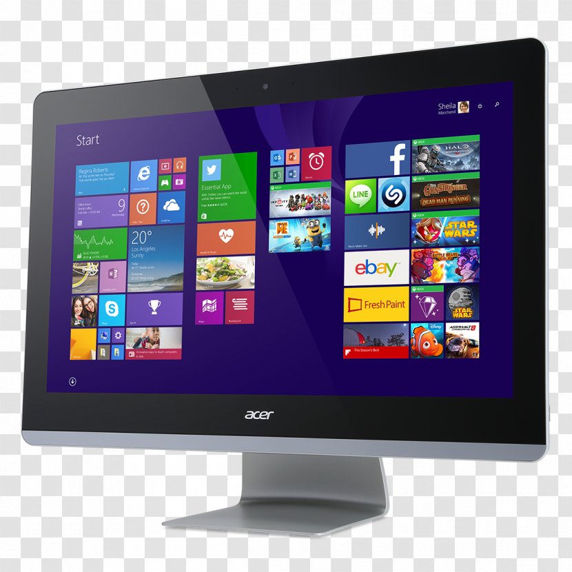 Laptop All-in-one Acer Aspire Desktop Computers Intel Core - Screen - Bigger Zoom Big Transparent PNG
