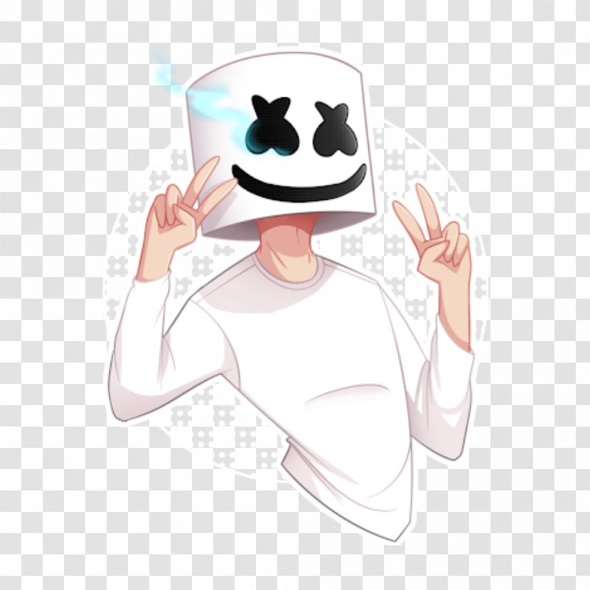 Disc Jockey Electronic Dance Music Drawing Image - Marshmello - Marshmallow Transparent PNG