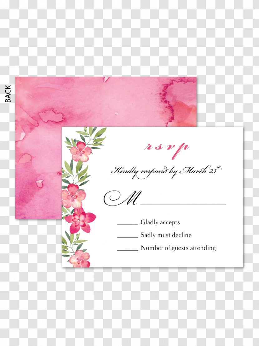 Wedding Invitation Floral Design Greeting & Note Cards RSVP - Convite Transparent PNG