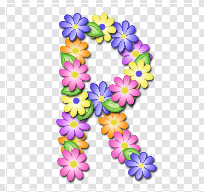 Alphabet Letter Digital Data - Floral Design - Pastel Flower Transparent PNG