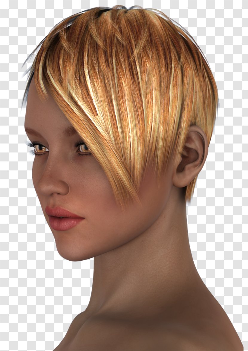 Blond Hair Coloring Bangs Pixie Cut - Surfer Transparent PNG