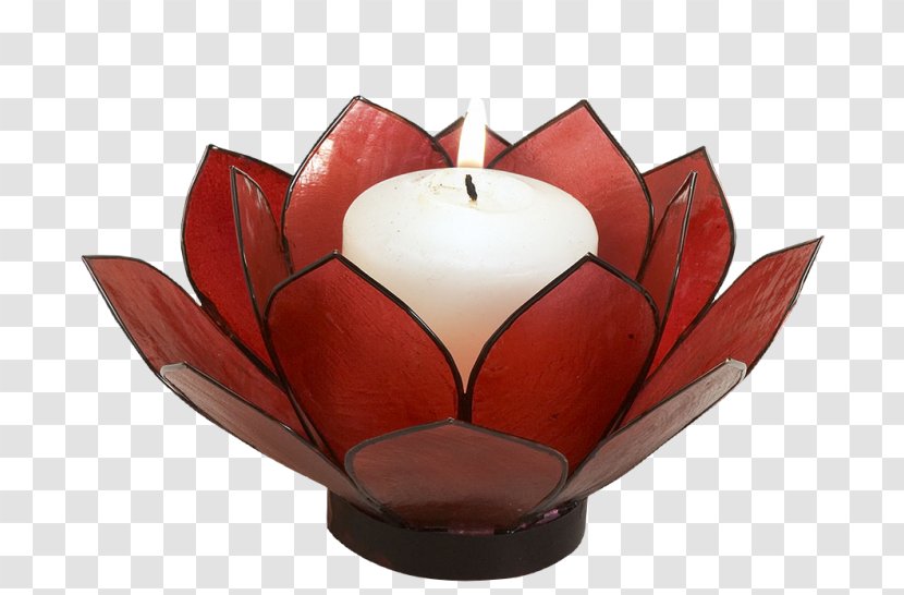 Tealight Candlestick Nelumbo Nucifera - Glass - Lotus Po Lamp Transparent PNG