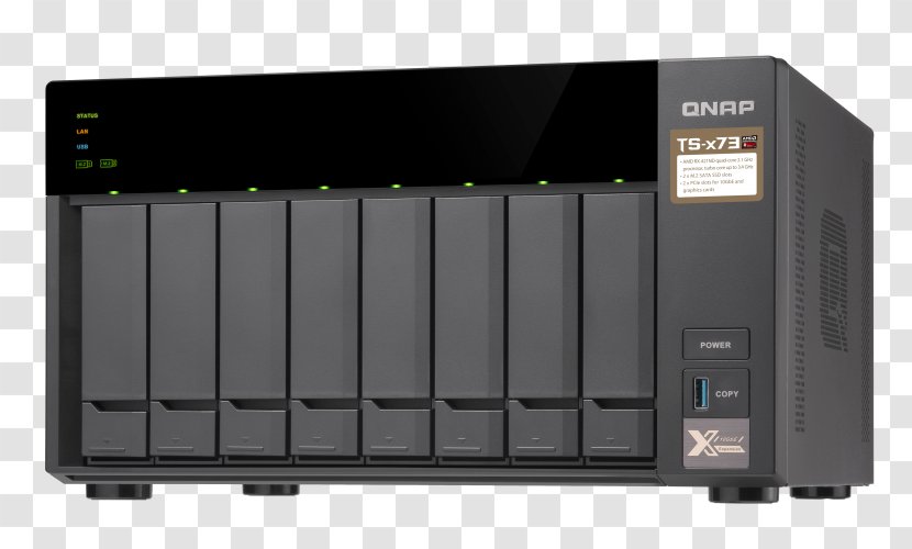 Disk Array QNAP Desktop NAS TS-873 8-Bay Network Storage Systems TS-673-4G 6-Bay TS-473-8G 4-Bay - Electronics - Elevation Transparent PNG