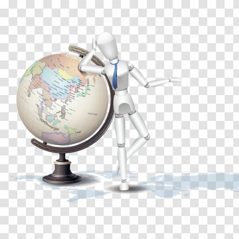 Euclidean Vector - Threedimensional Space - Man Leaning On Globe Transparent PNG