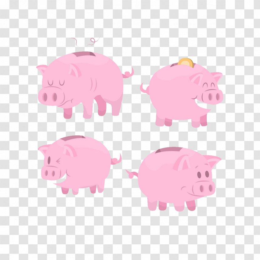 Domestic Pig Money Piggy Bank - Pink Transparent PNG
