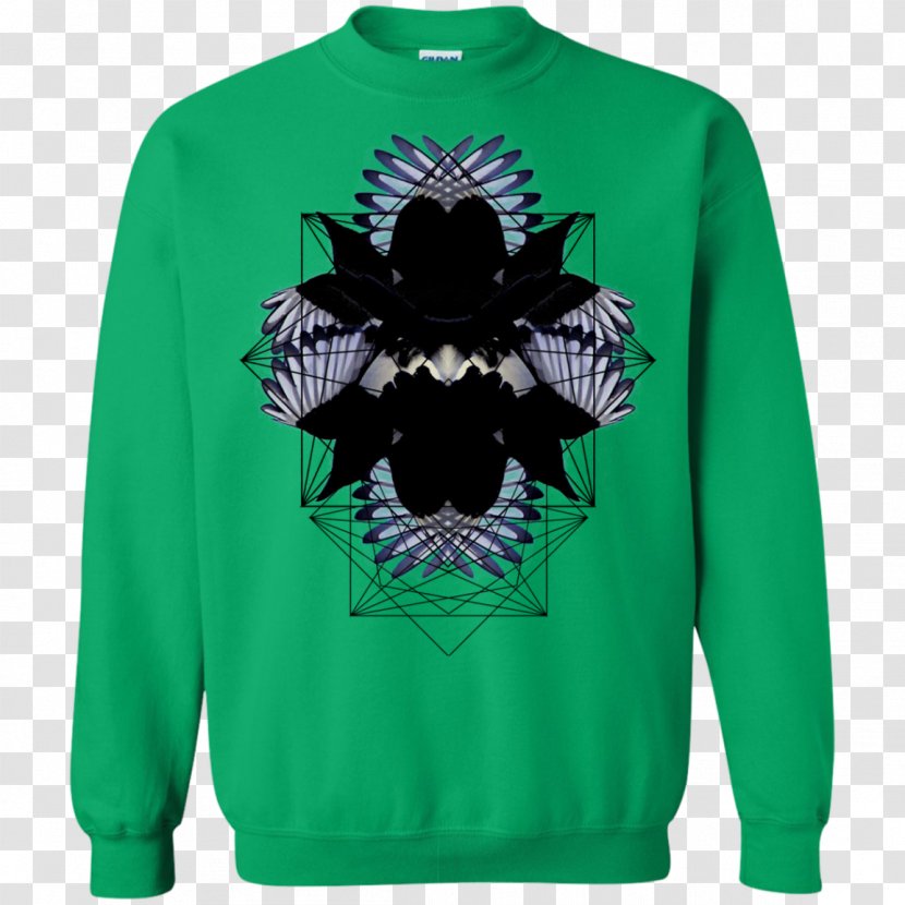 T-shirt Hoodie Sweater Crew Neck Bluza - Geometric Bird Transparent PNG