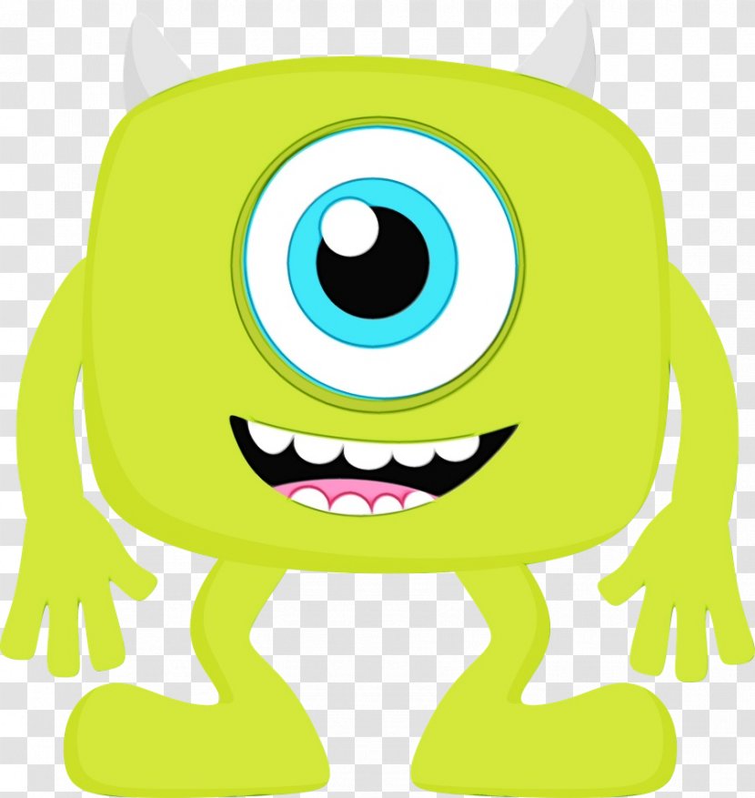 Green Cartoon Clip Art Yellow Smile - Fictional Character Transparent PNG