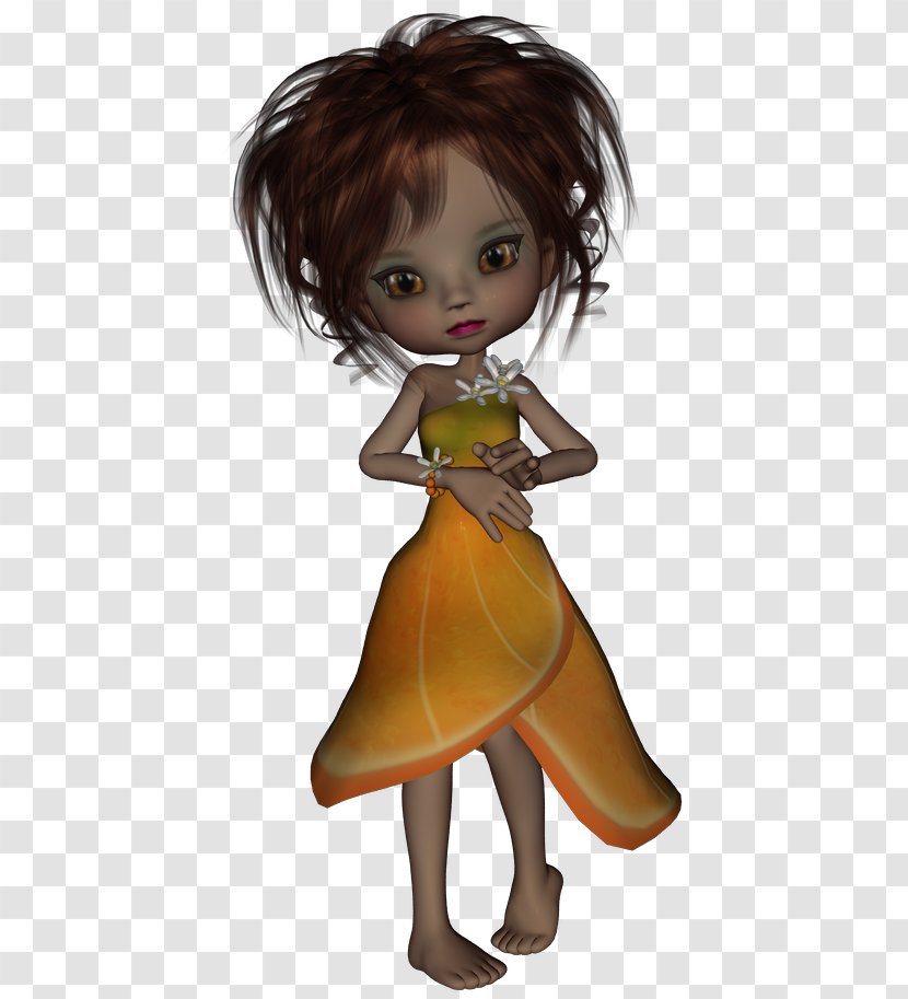 Brown Hair Doll Cartoon Character - Tree Transparent PNG