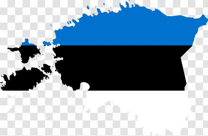 Flag Of Estonia World Map - Black Transparent PNG