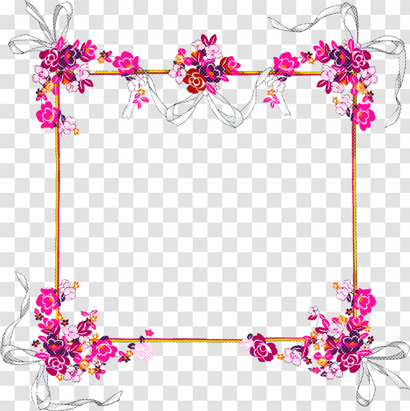 Flower Square Frame Floral Square Frame Transparent PNG