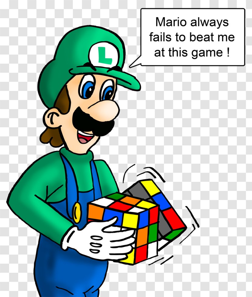 Luigi Super Mario Bros. Rubik's Cube - Human Behavior - Rubik Transparent PNG