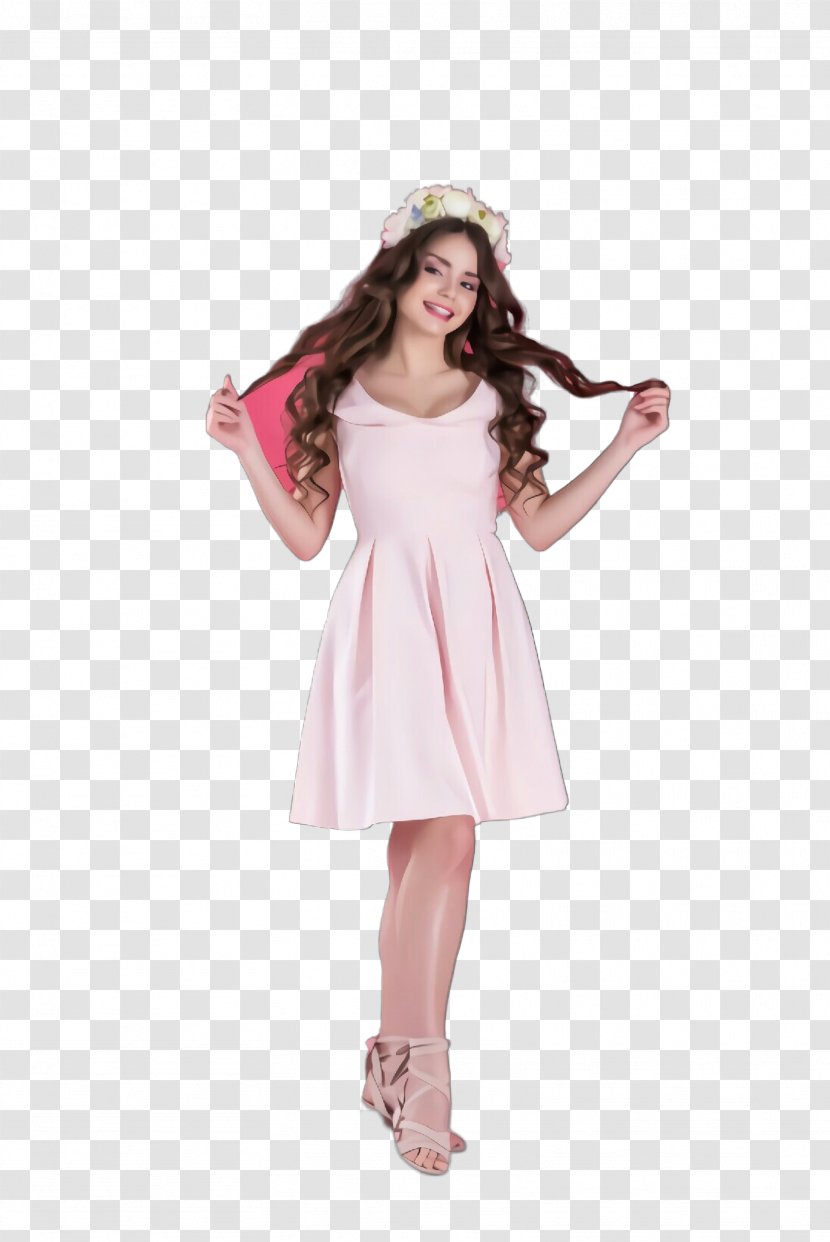 Clothing Pink White Dress Shoulder - Aline Sleeve Transparent PNG