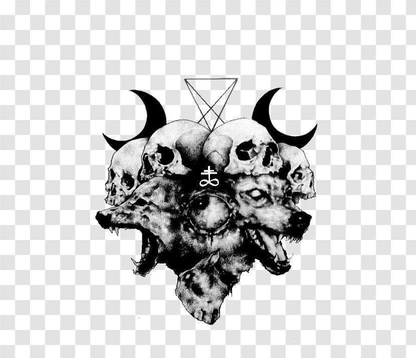 Satanism Gray Wolf Tattoo Drawing - Devil - Satanic Transparent PNG