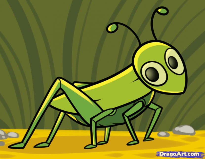 The Ant And Grasshopper Drawing Child Clip Art - Animation - Cartoon Image Of Transparent PNG
