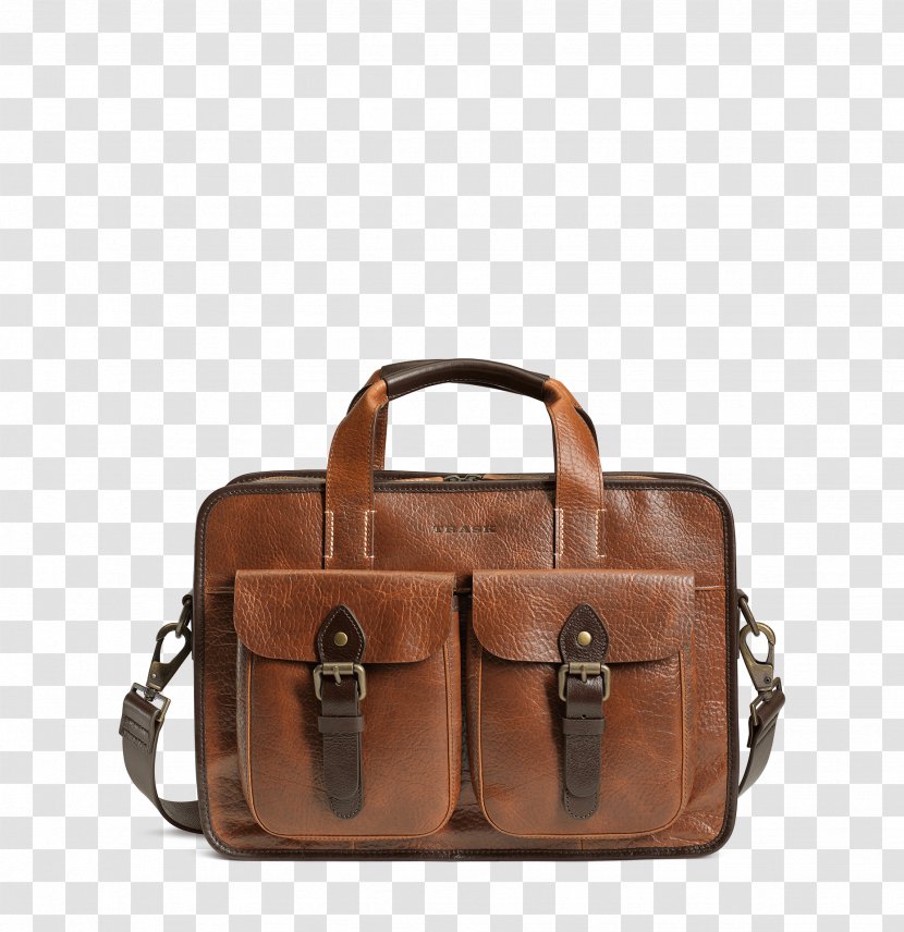 Leather Handbag Briefcase Messenger Bags - Brown Transparent PNG