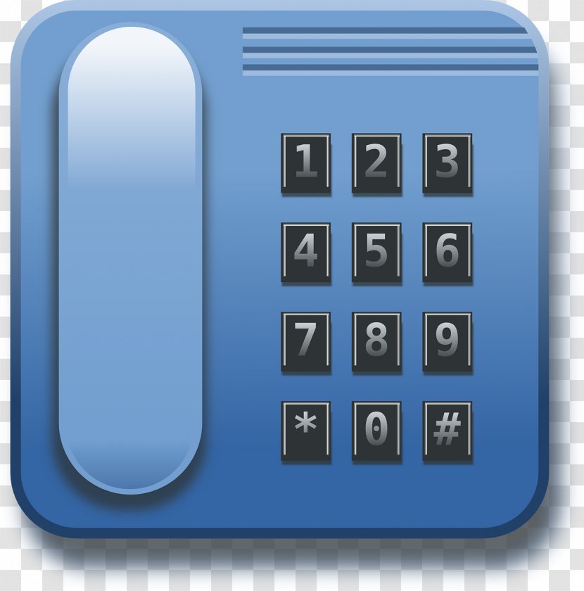 Telephone Mobile Phone Landline Clip Art - Blue Transparent PNG