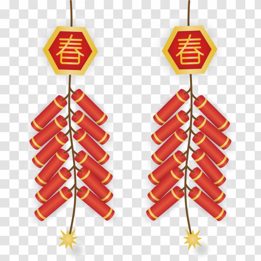 Firecracker Chinese New Year - Tangyuan - Festive Firecrackers Transparent PNG