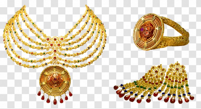 Earring Jewellery Gold Necklace Kundan - Weddings In India - Chain Transparent PNG