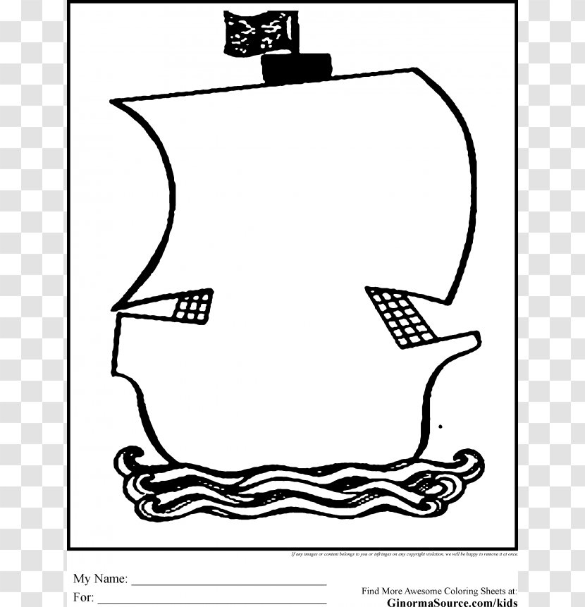 Ship Coloring Book Drawing Clip Art - Free Content - Outline Transparent PNG