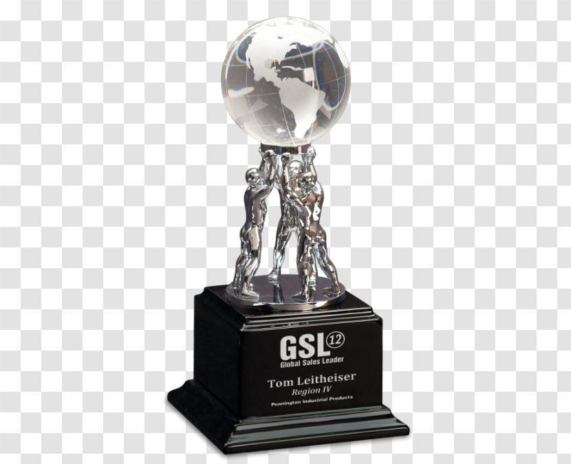 Award Teamwork Globe Commemorative Plaque Trophy - Crystal Transparent PNG