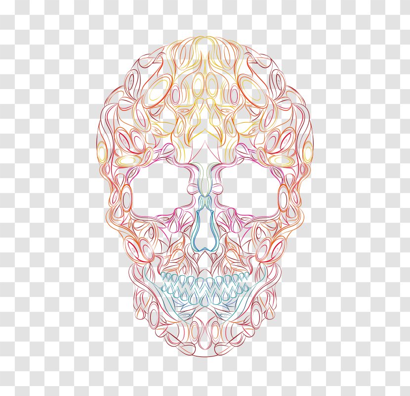 Skull Pink M Jaw Organism - And Flower Sketch Drawing Transparent PNG