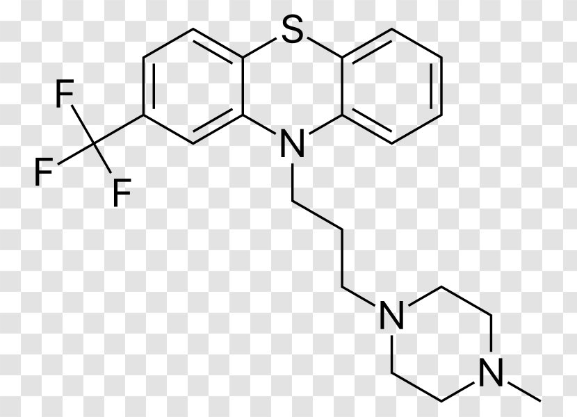 Trifluoperazine Metabolism Drug Pharmacology Schizophrenia - Line Art - Typical Antipsychotic Transparent PNG