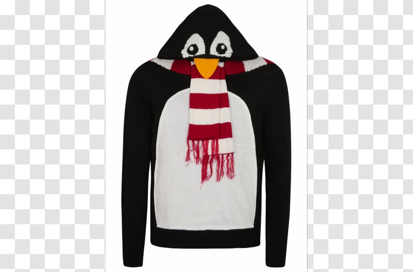 Penguin Christmas Jumper Sweater Hood - Flightless Bird Transparent PNG