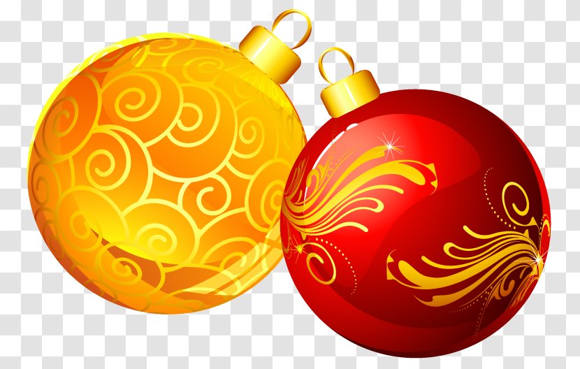 Christmas Ornament Santa Claus Tree - Decoration - Yellow Red Ornaments Clipart Transparent PNG