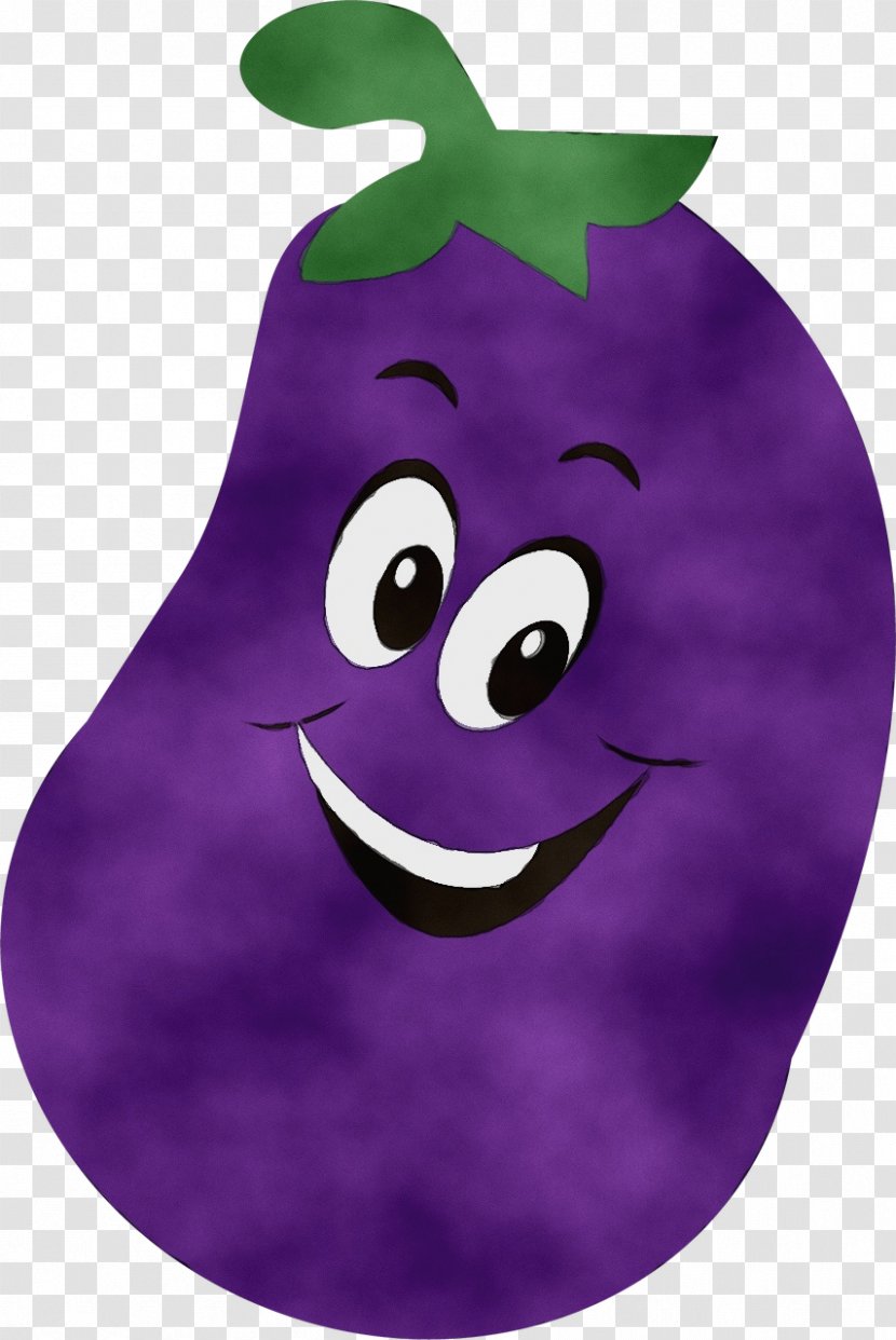 Purple Violet Green Eggplant Cartoon - Vegetable Pear Transparent PNG