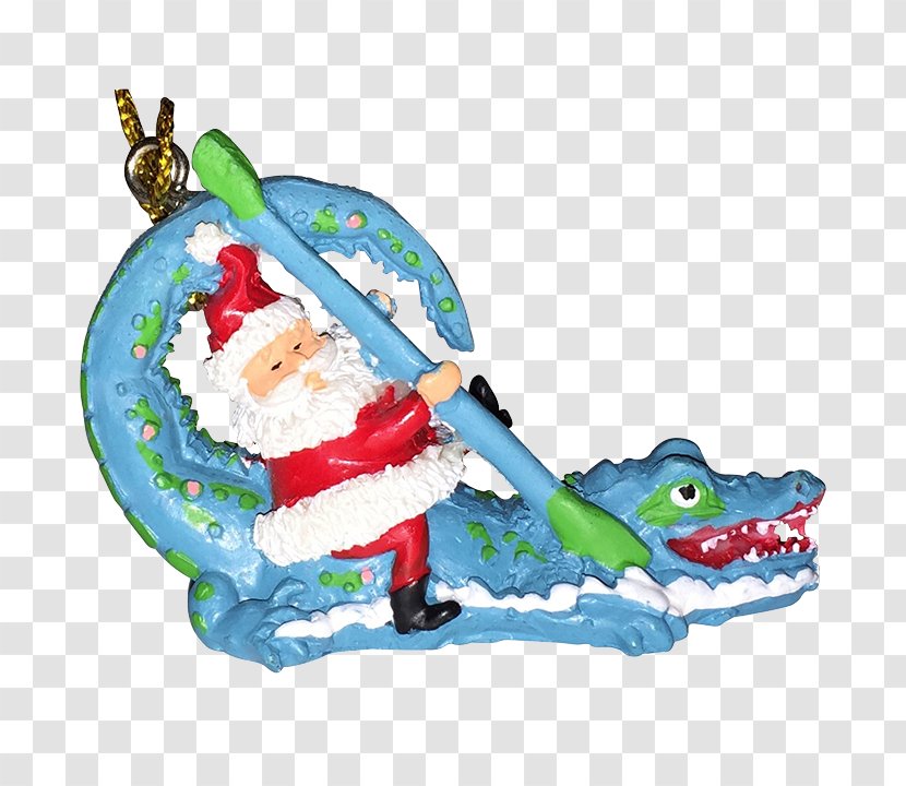 Christmas Ornament Alligator Santa Claus New Orleans - Fictional Character - Rides On The Elk Transparent PNG