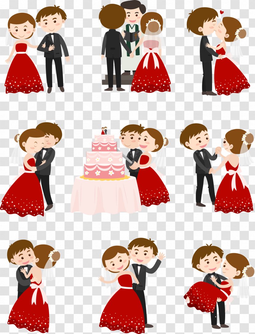 Wedding Invitation Clip Art - Cartoon - Vector Hand-painted Pattern Transparent PNG