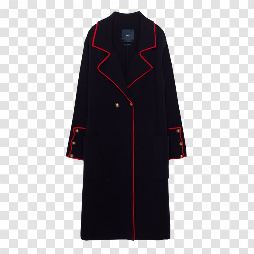 Overcoat Jacket Fashion Navy Blue - Sleeve Transparent PNG