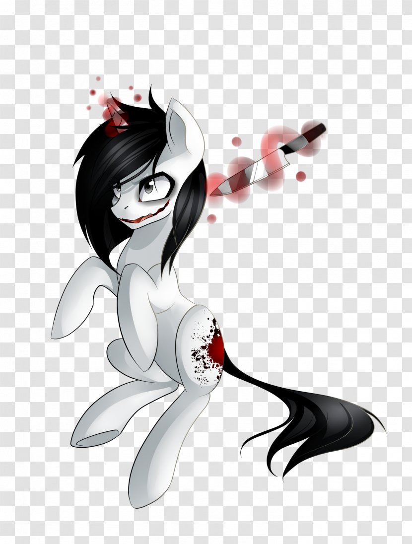 Pony Jeff The Killer Creepypasta Rainbow Dash Twilight Sparkle - Cartoon - Devil Wings Transparent PNG