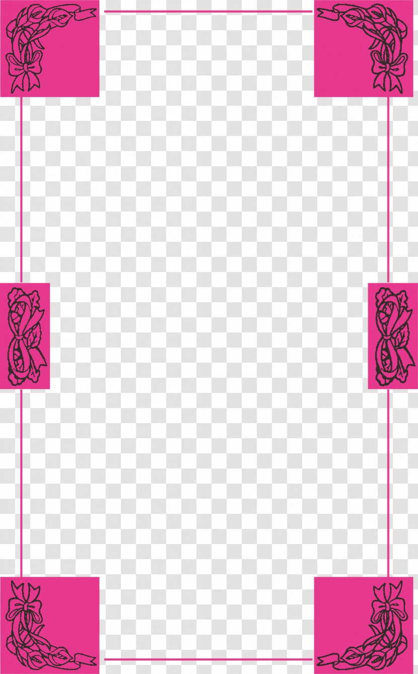 Cartoon - Pink - Box Line Transparent PNG