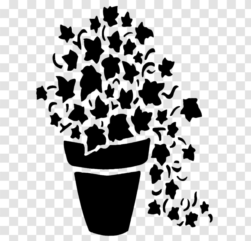 Leaf Black-and-white Flowerpot Plant Transparent PNG