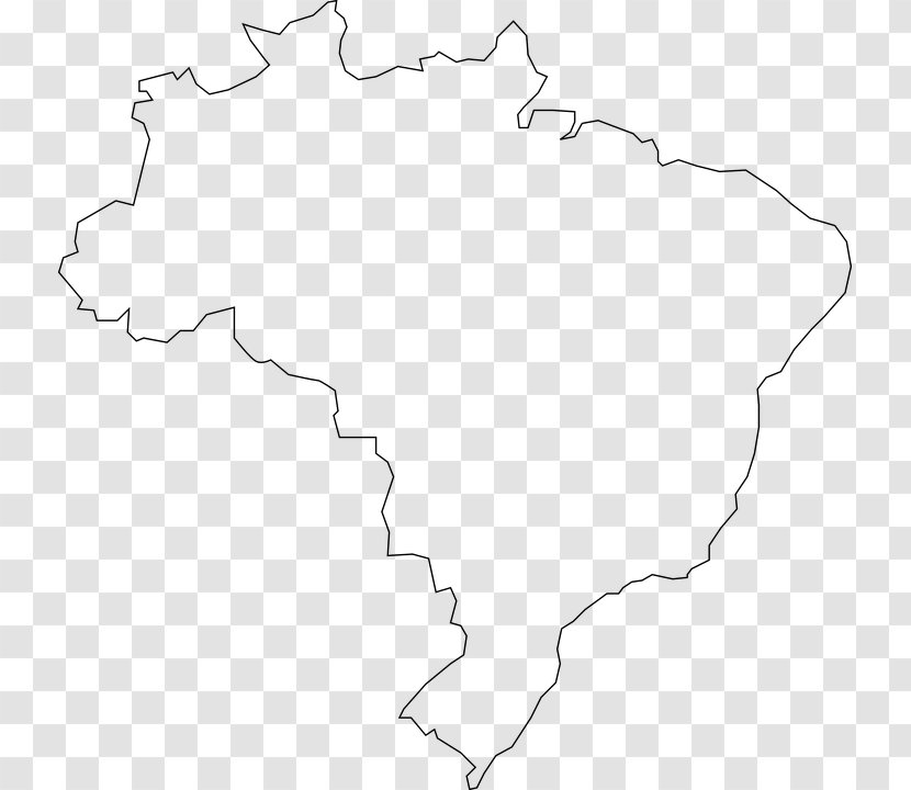 Brazil Blank Map Clip Art - Line Transparent PNG