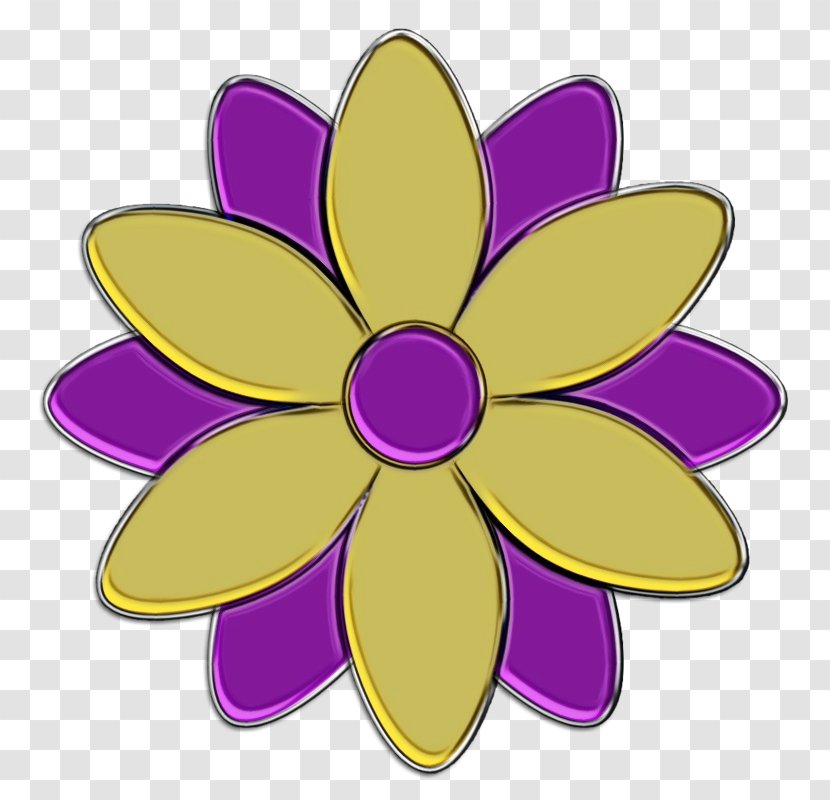 Petal Purple Violet Yellow Clip Art - Wet Ink - Magenta Wildflower Transparent PNG