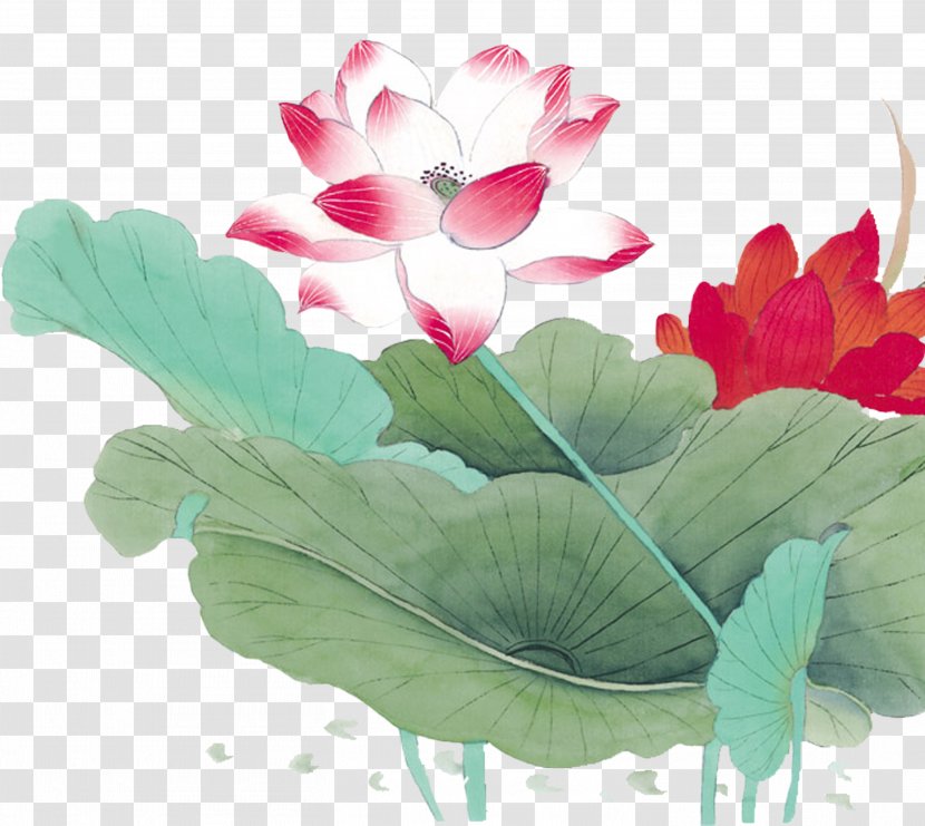 Nelumbo Nucifera Flower Bird Painting - Interior Design Services - Chinese Style Lotus Transparent PNG
