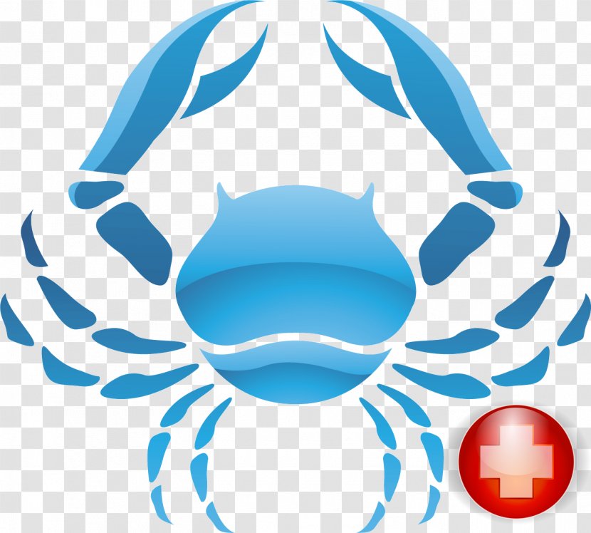 Crab Cancer Astrological Sign Zodiac Logo - Blue Transparent PNG