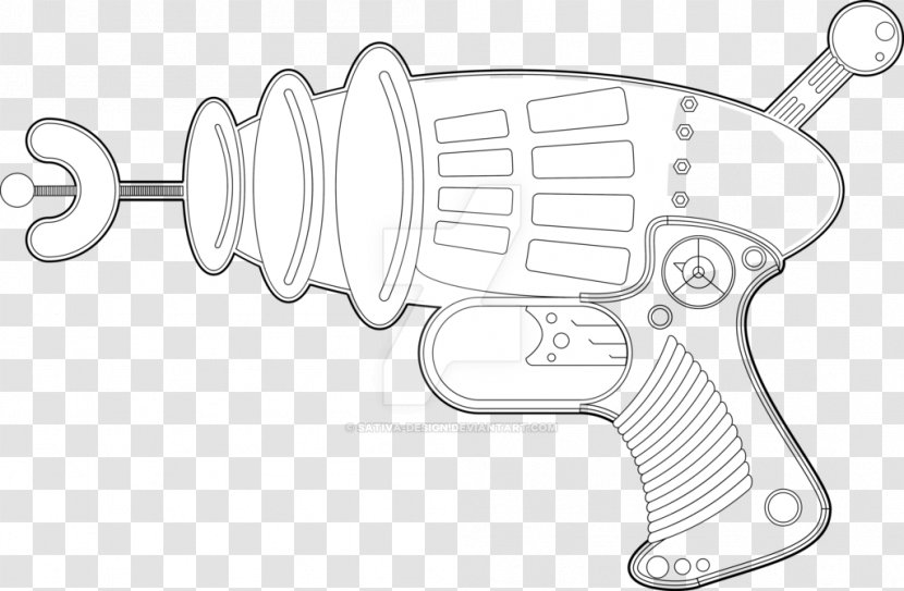 Illustration Line Art Drawing Clip Design - Black And White - Raygun Transparent PNG