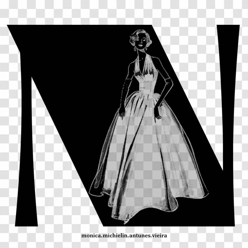Black Gown Silhouette Cartoon White - Monochrome Photography - Classic Transparent PNG