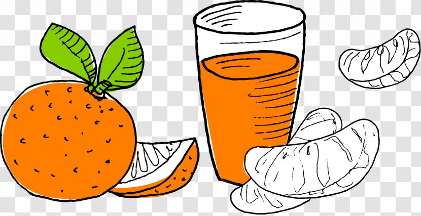 Orange Juice Drink - Citrus Xd7 Sinensis - Hand-painted Cartoon Vector Transparent PNG